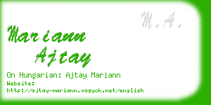 mariann ajtay business card